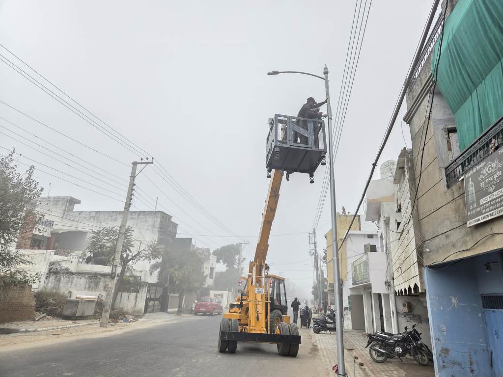 Dhuris Cinema Road to Shine Bright with LED Lighting streetlight installation in full swing